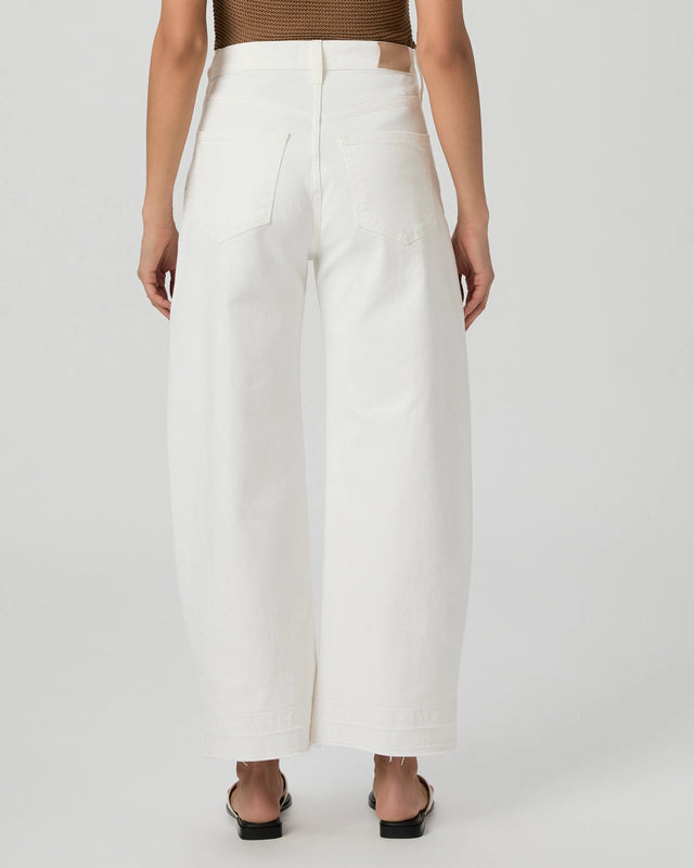 Paige Ariella Ankle Wide Undone Hem in Tonal Ecru