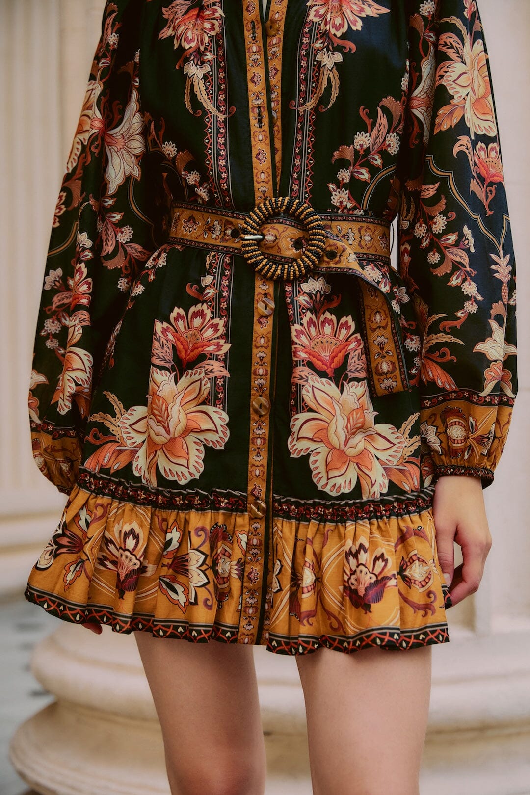 Farm Rio Majestic Garden Black Mini Dress