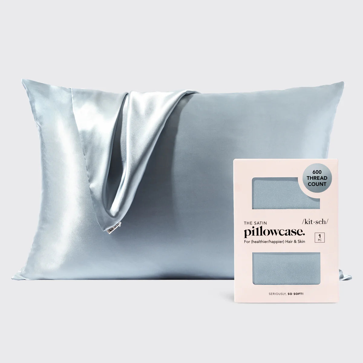 Kitsch: Satin Pillowcase Haze Blue