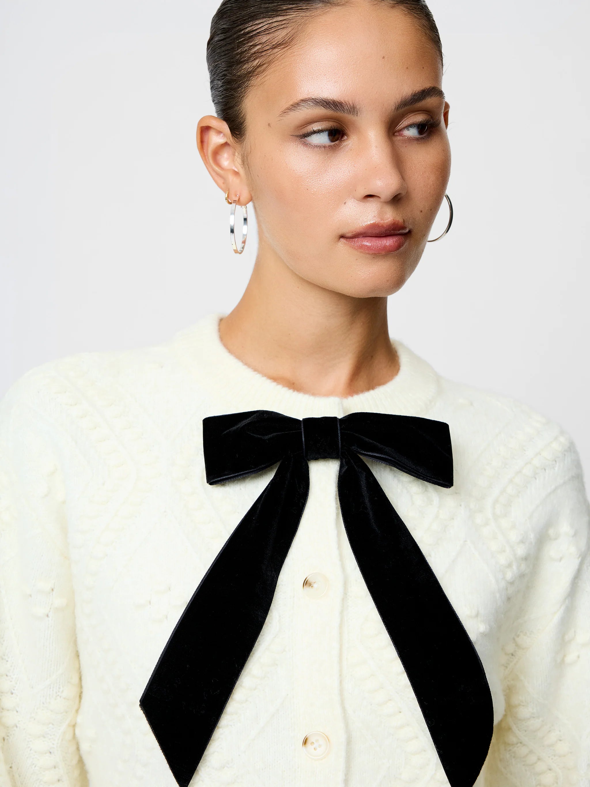 French Connection Kitty Bobble Contrasrt Cardi