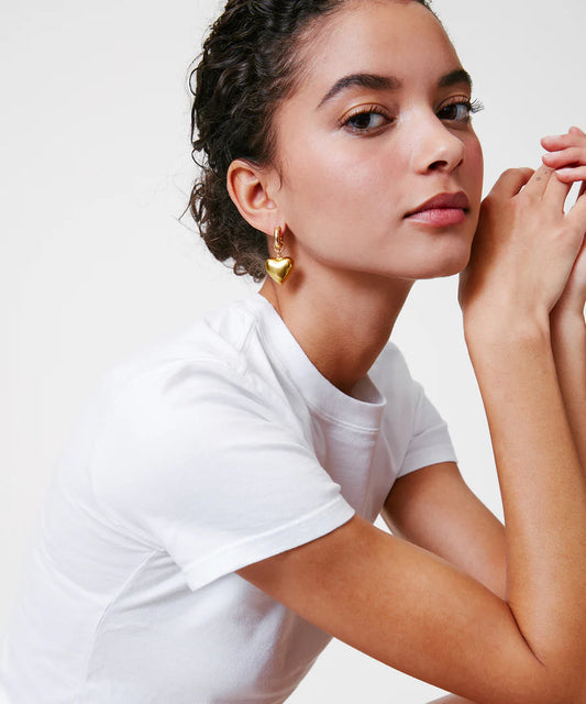 Roxanne Assoulin Puffy Gold Heart Huggie