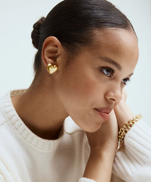 Roxanne Assoulin Puffy Heart Stud Earring