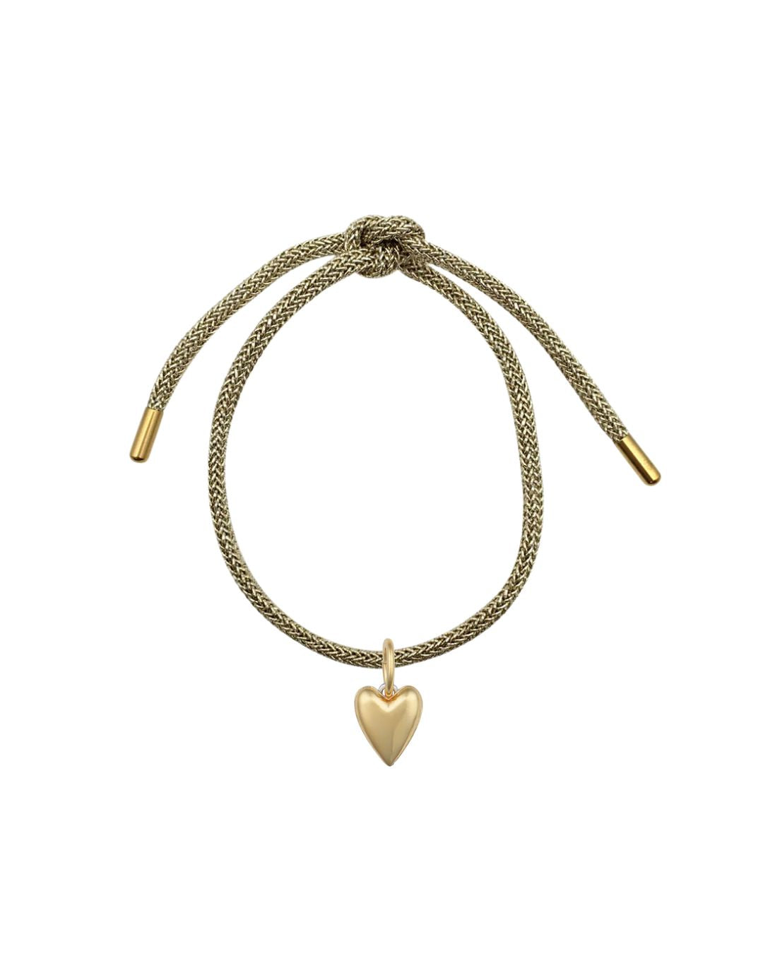 Hart Gold Lurex Bracelet Cord w Two Tone Heart