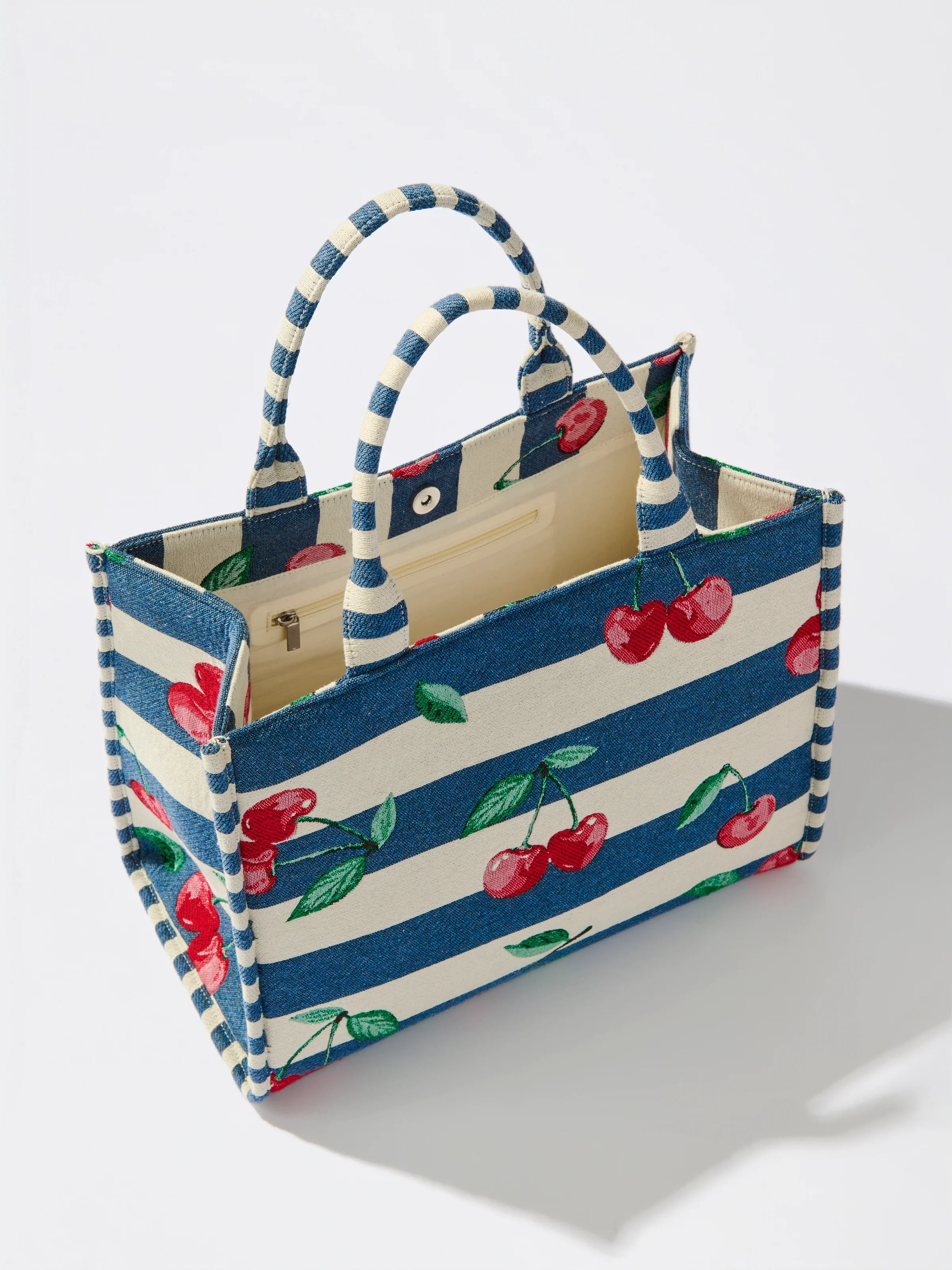 Shiraleah Cherry Stripe Jacquard Tote