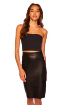 Susana Monaco Faux Leather Pencil Skirt