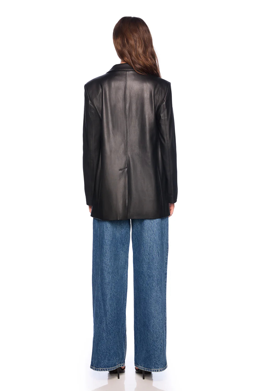 Susana Monaco Faux Leather Boyfriend Blazer