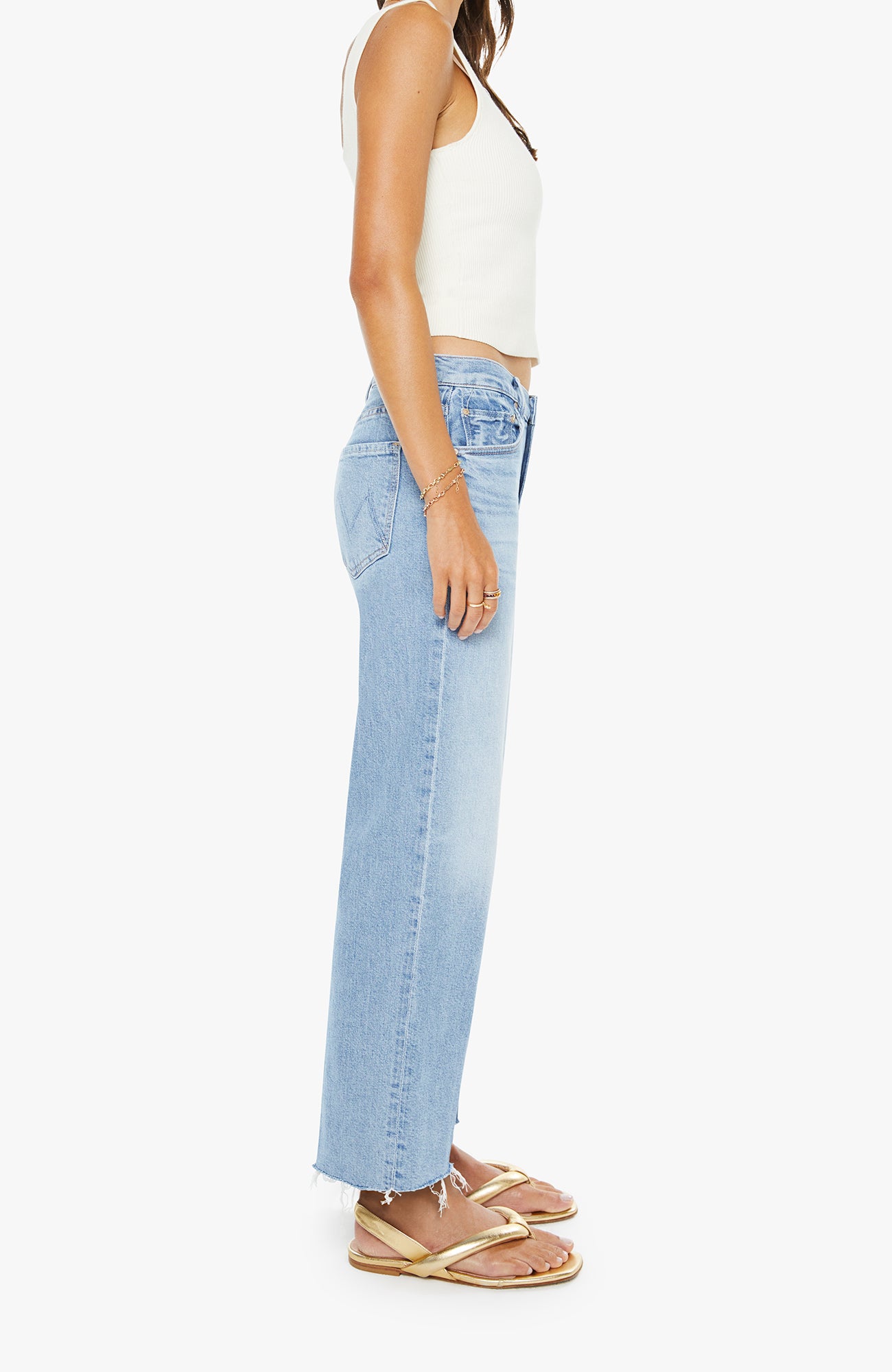 Mother Mid Rise Rambler Ankle Fray