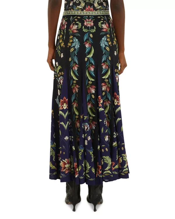 Farm Rio Natalia Black Maxi Skirt
