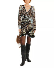 Farm Rio Daniela Black Mini LS Dress
