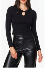 Habitual Keyhole Long Sleeve Top