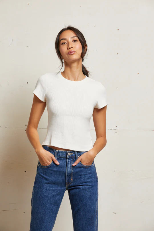 Perfect White Tee Gabby 2x1 Sweater SS