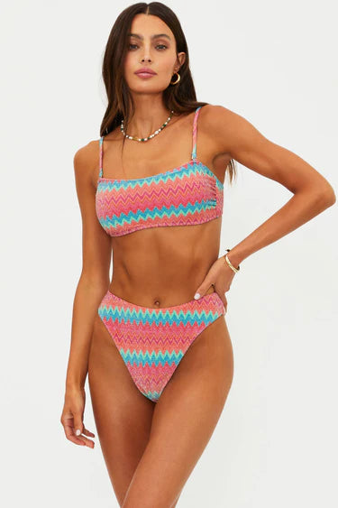 Beach Riot Kelsey Top Strawberry Ice Chevron