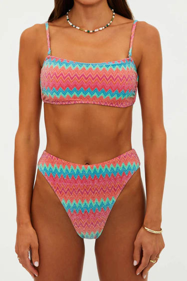 Beach Riot Amarie Bottom Strawberry Ice Chevron