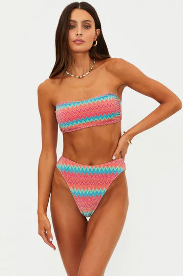 Beach Riot Kelsey Top Strawberry Ice Chevron