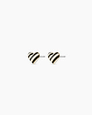 Gorjana Campbell Heart Stud Black