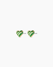 Gorjana Campbell Heart Stud Green