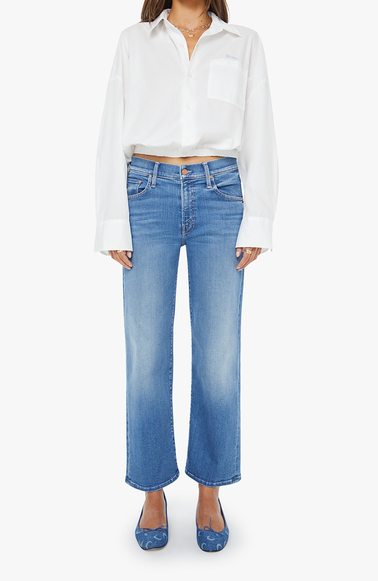 Mother The Scrunchie Frenchie White Top