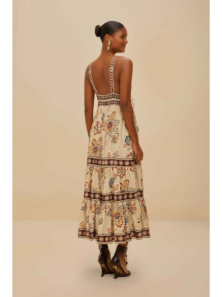 Farm Rio Aura Floral Midi Dress