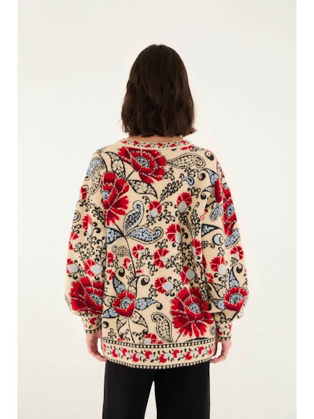 Farm Rio Francesca Sand Cardigan