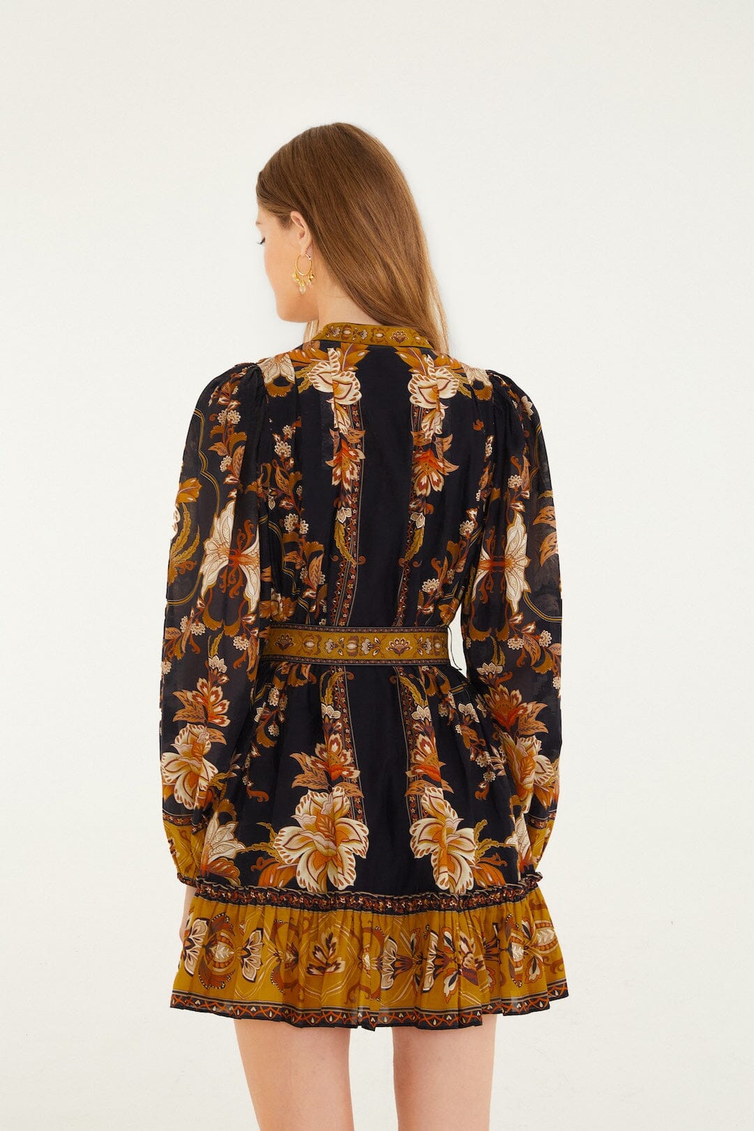 Farm Rio Majestic Garden Black Mini Dress