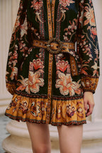 Farm Rio Majestic Garden Black Mini Dress