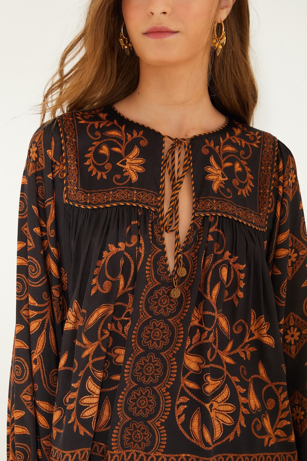 Farm Rio Cornely Ainika Black Blouse