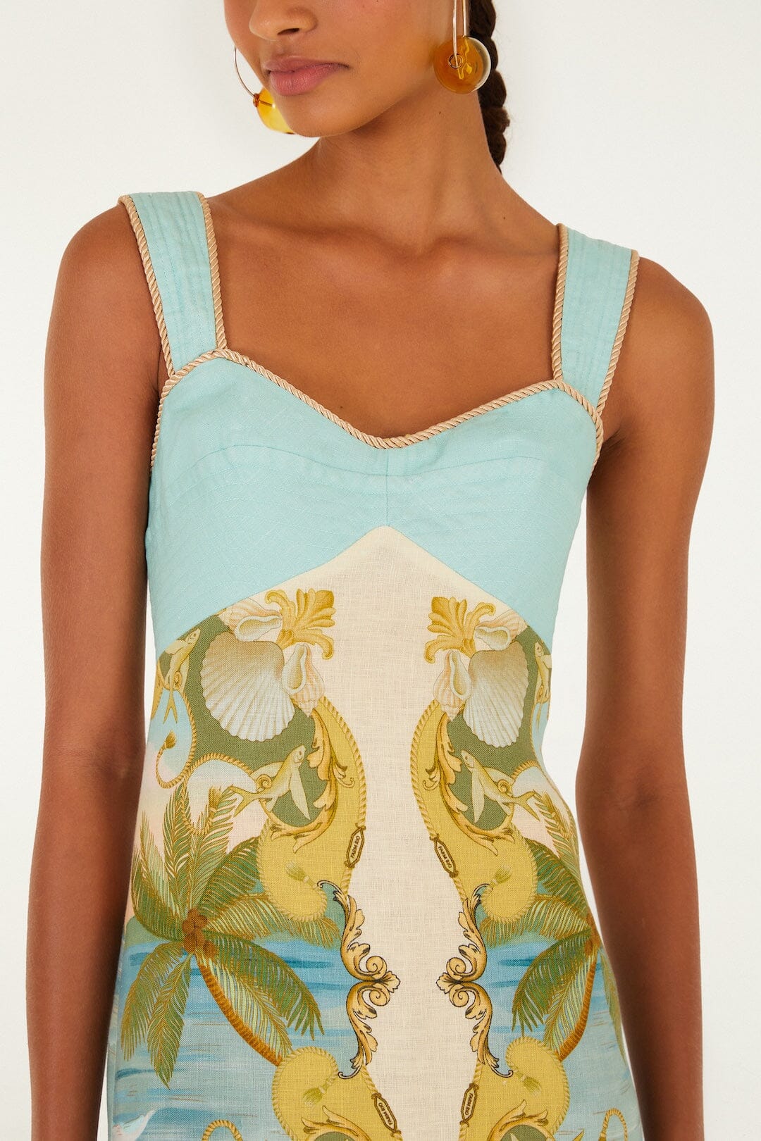 Farm Rio Royal Sea Multicolor Sleeveless Maxi Dress