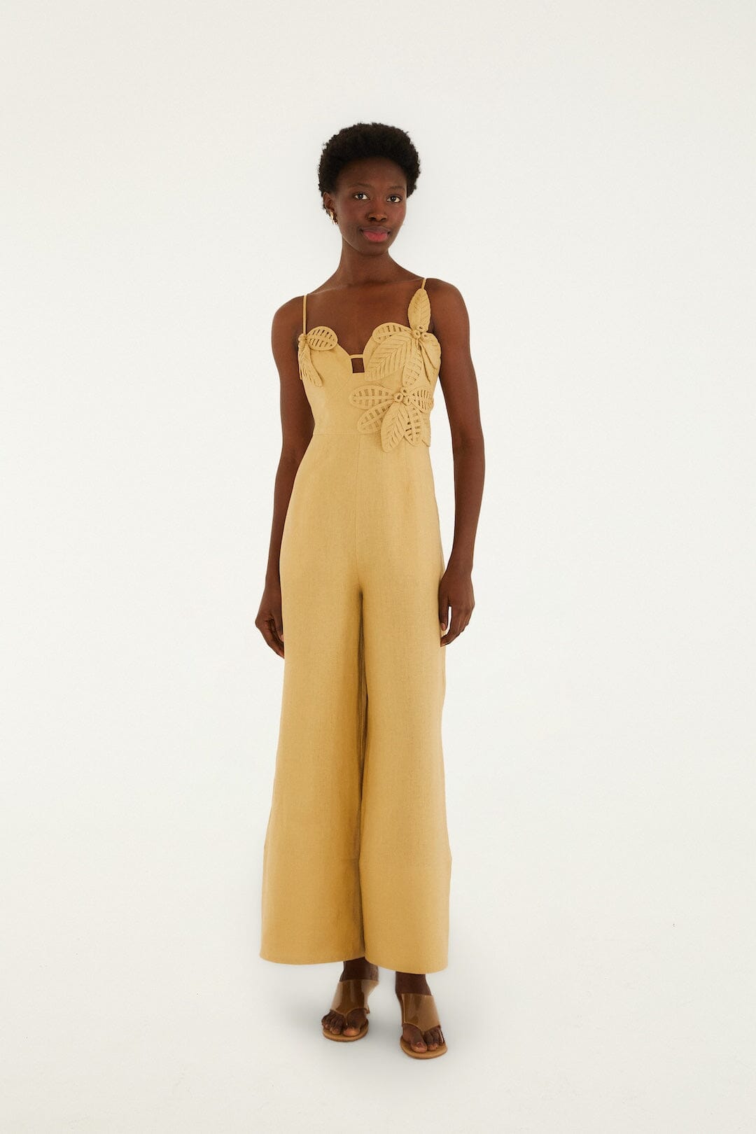 Farm Rio Sand Flowered Jumpsuit