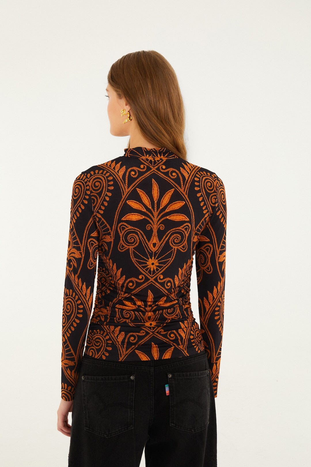 Farm Rio Cornely Ainika Black Blouse