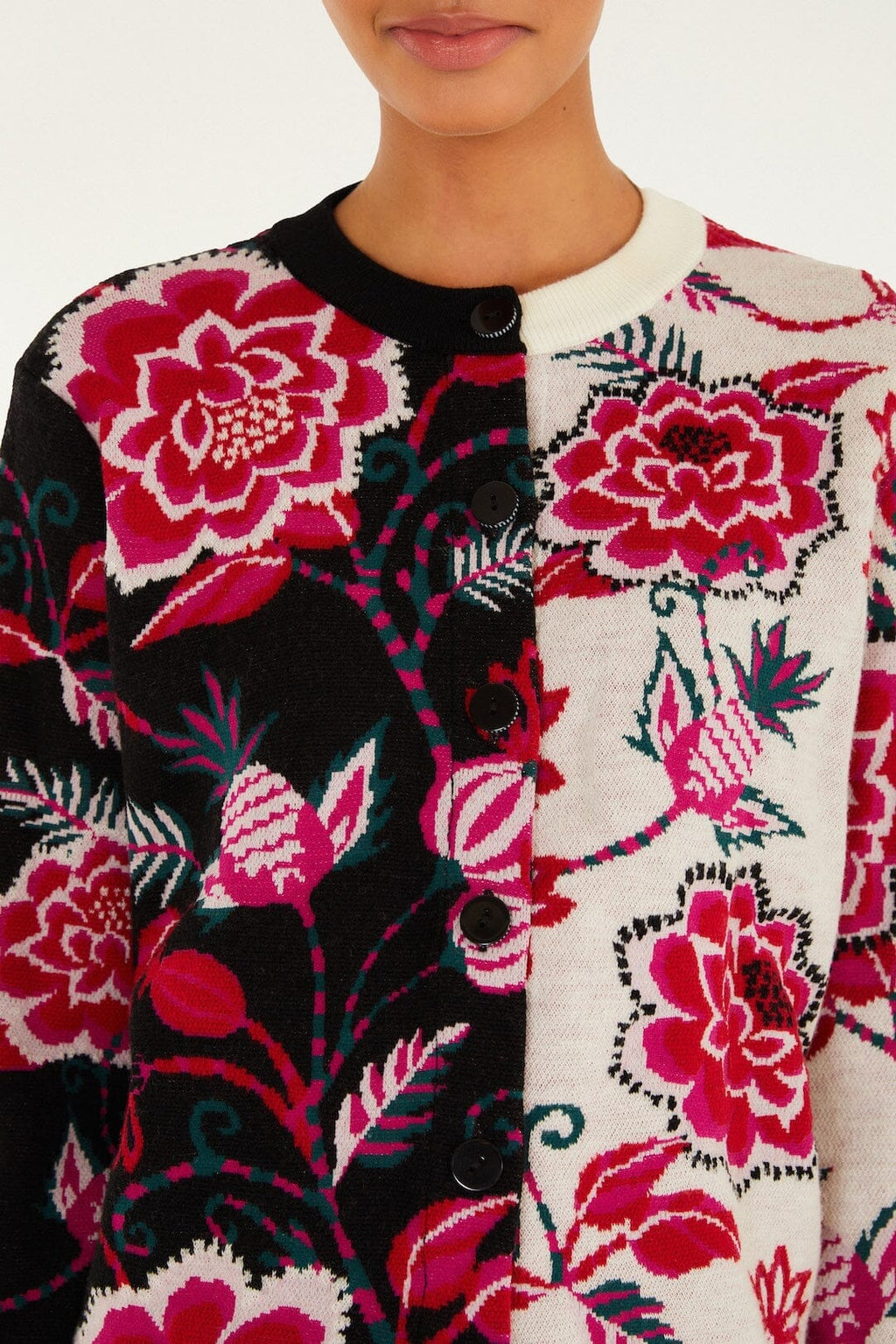 Farm Rio Winter Garden Mixed Cardigan