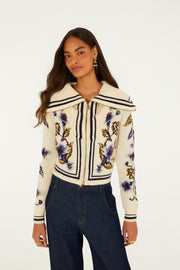 Farm Rio Golden Nature Off-White Cardigan