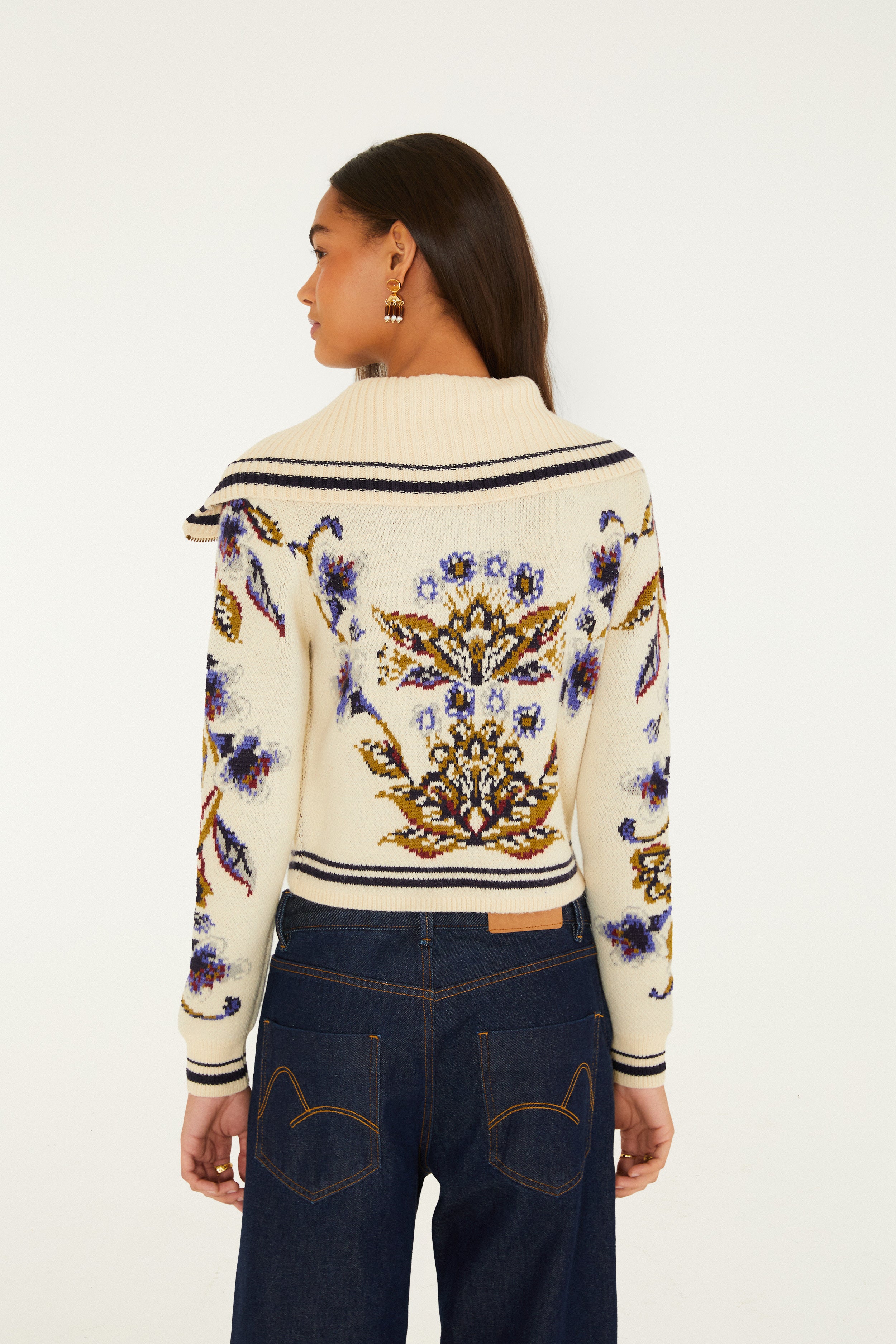 Farm Rio Golden Nature Off-White Cardigan