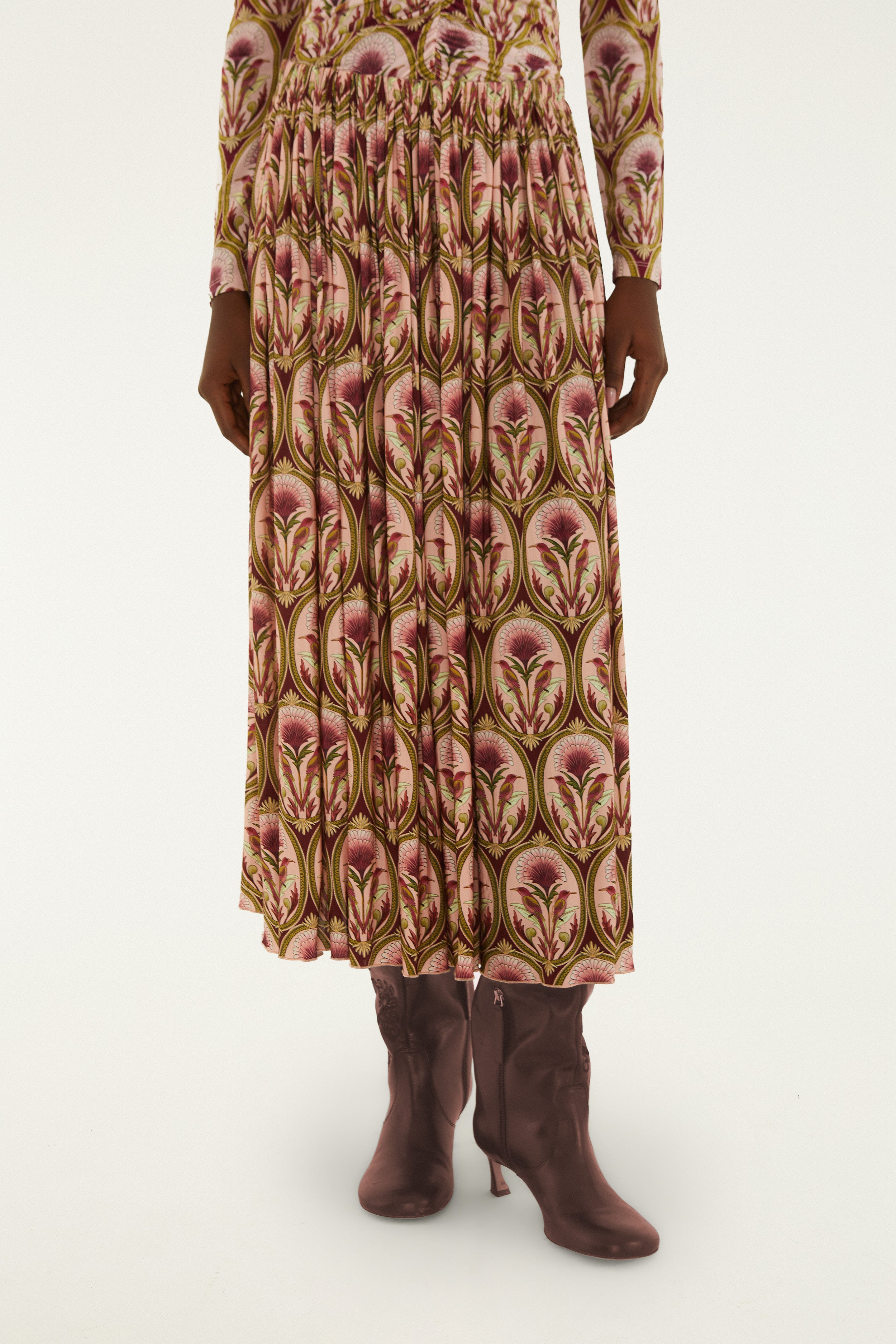 Farm Rio Garden Medal Multicolor Midi Skirt