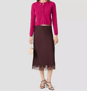 French Connection Ennis Satin Midi Skirt