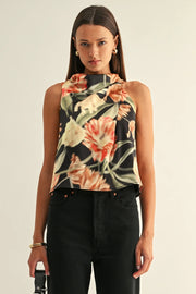 Adelyn Rae Anita Draped Sleeveless Top
