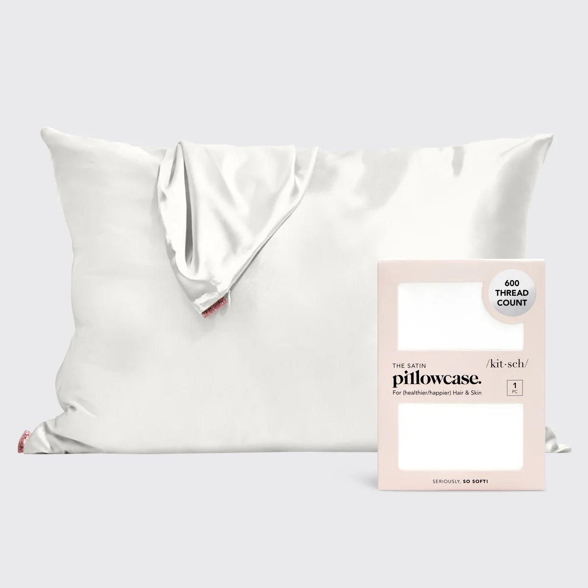 Kitsch: Satin Pillowcase in Ivory