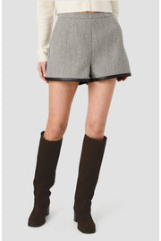 French Connection Faux Leather Trim Shorts