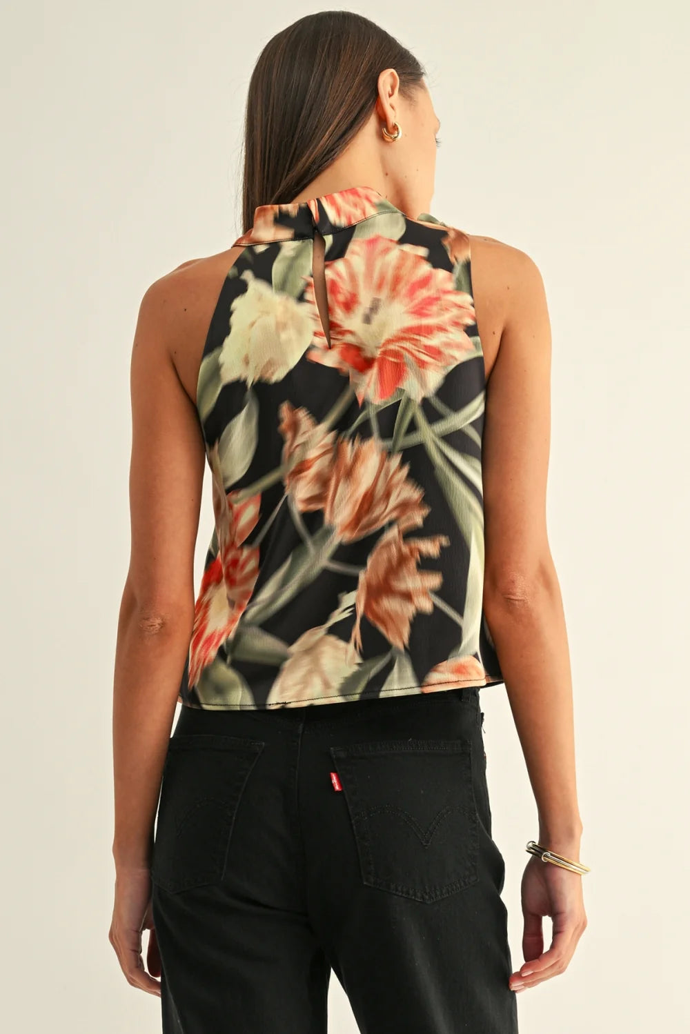 Adelyn Rae Anita Draped Sleeveless Top