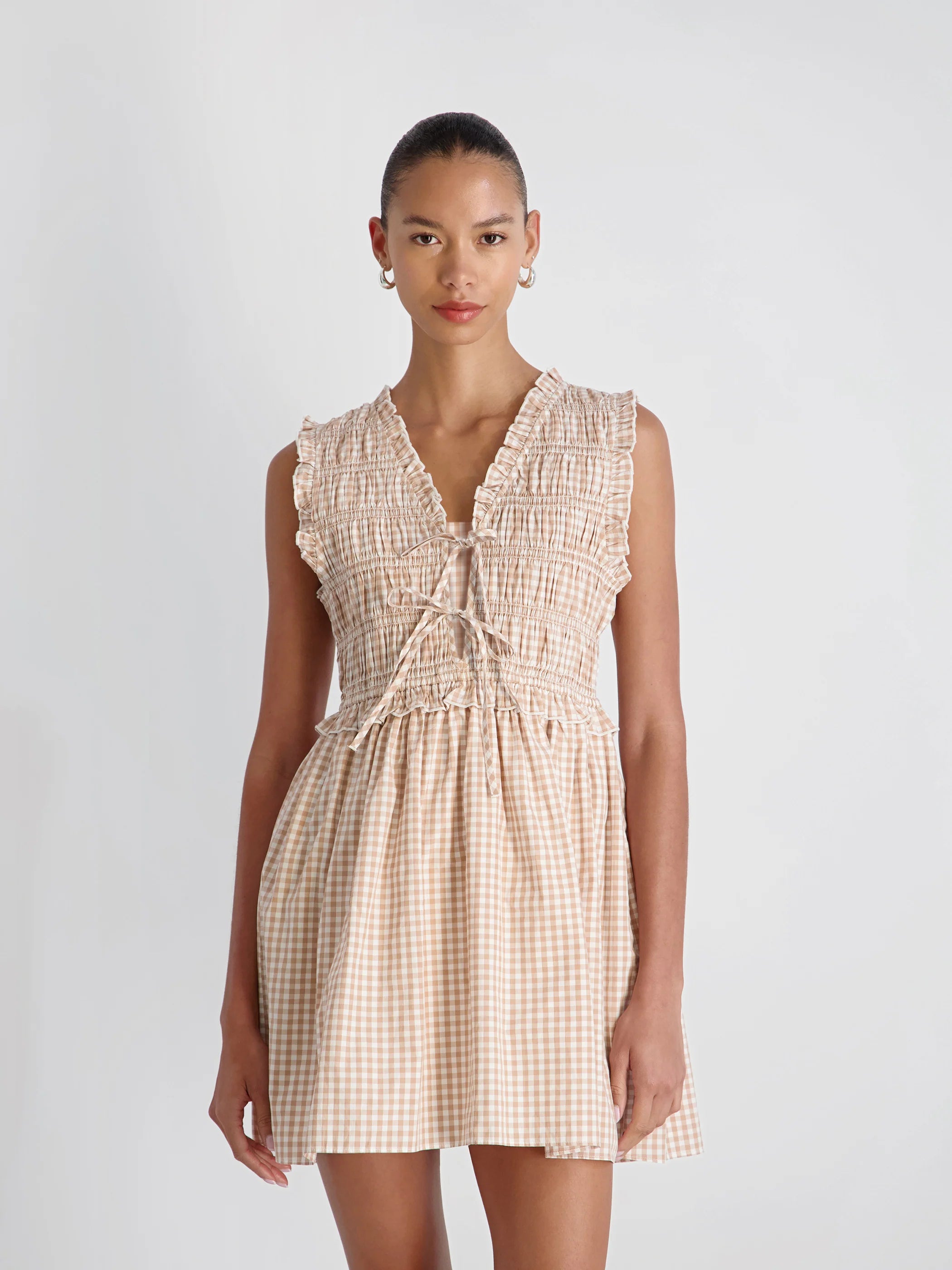French Connection Rhodes Pop Gingham Smock Dress