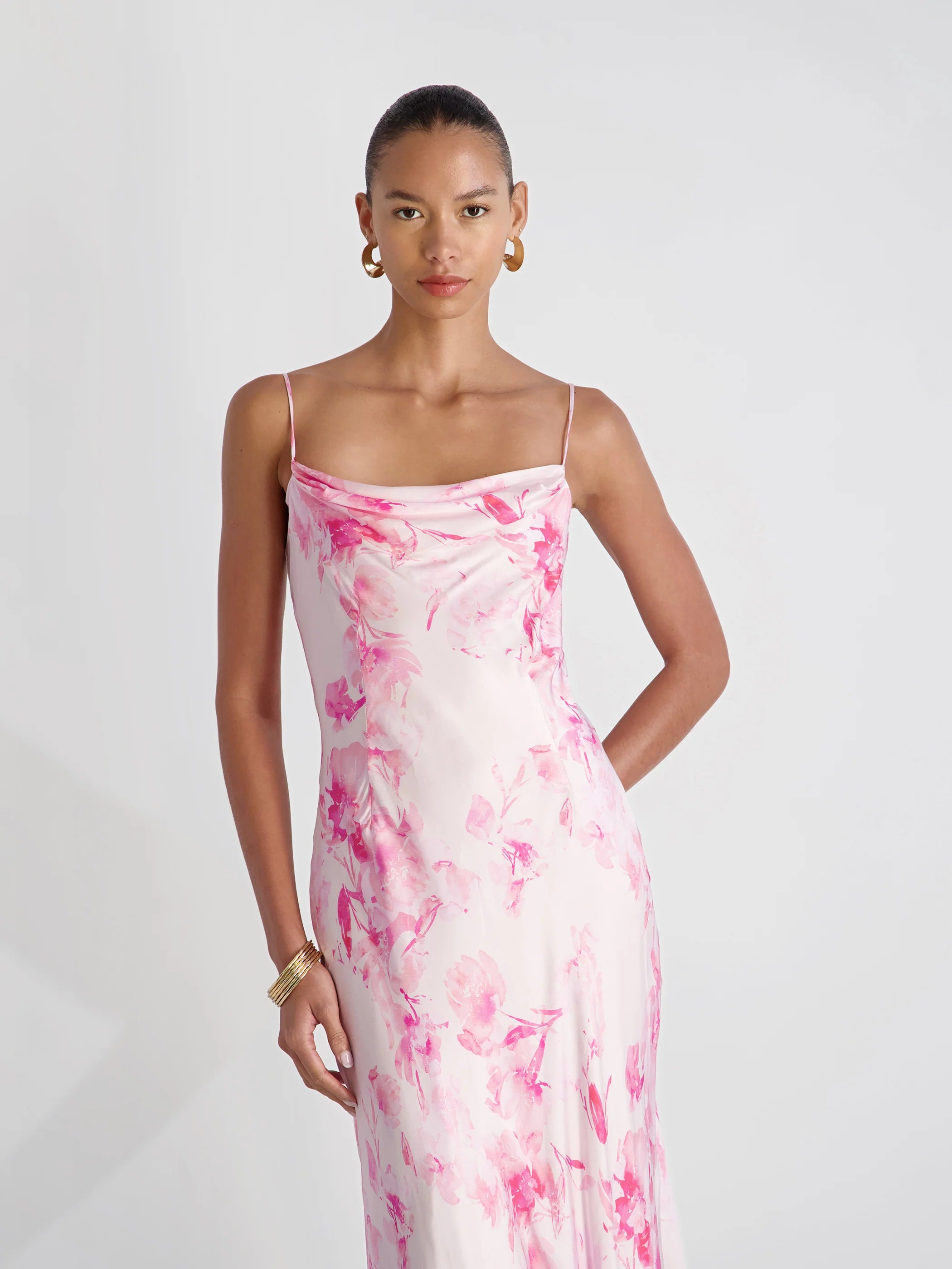 French Connection Oona Satin Sophie Midi Dress