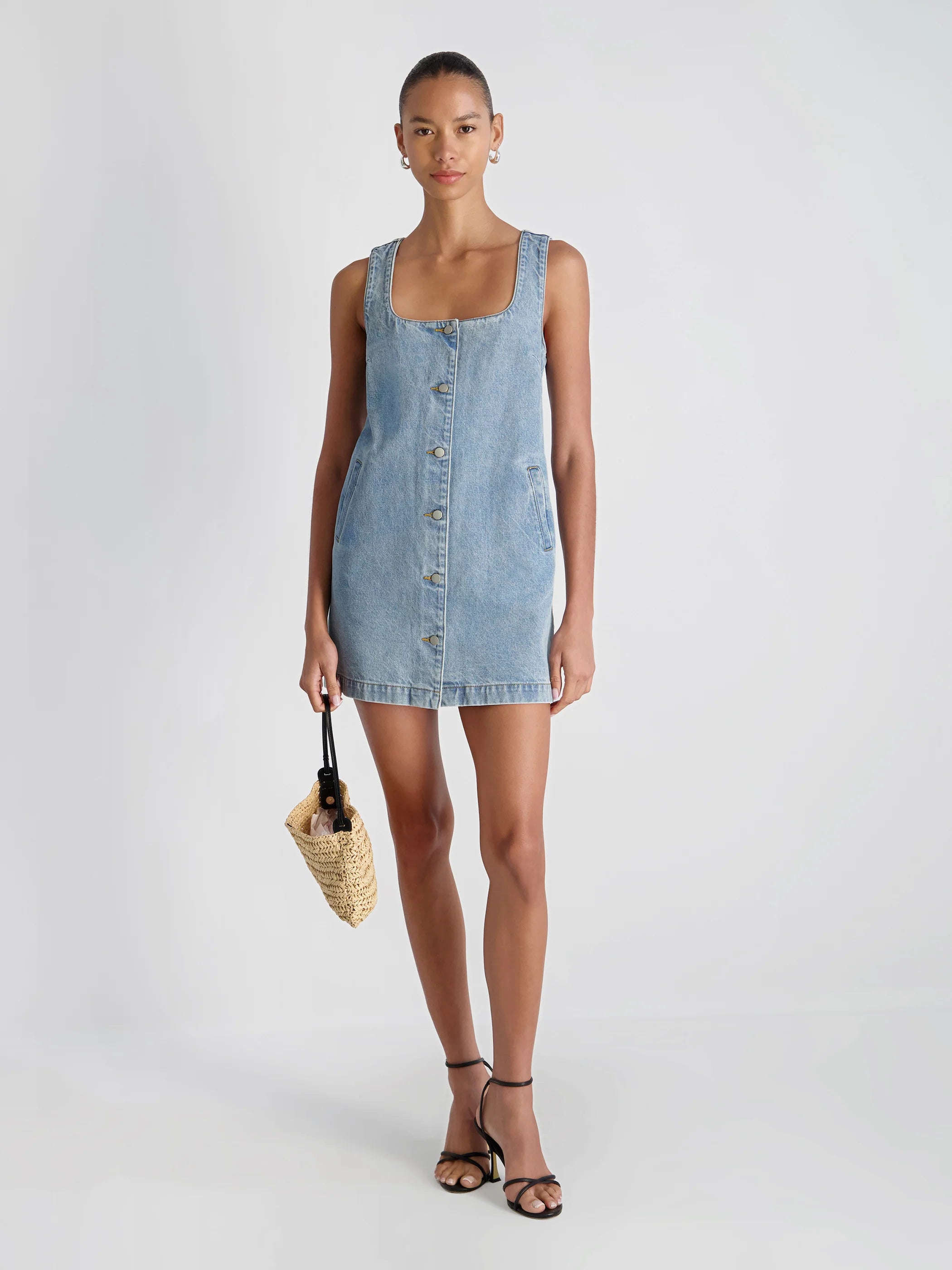French Connection 90s Denim Sleeveless Dress