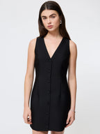 French Connection Taffeta V-Neck Mini Dress