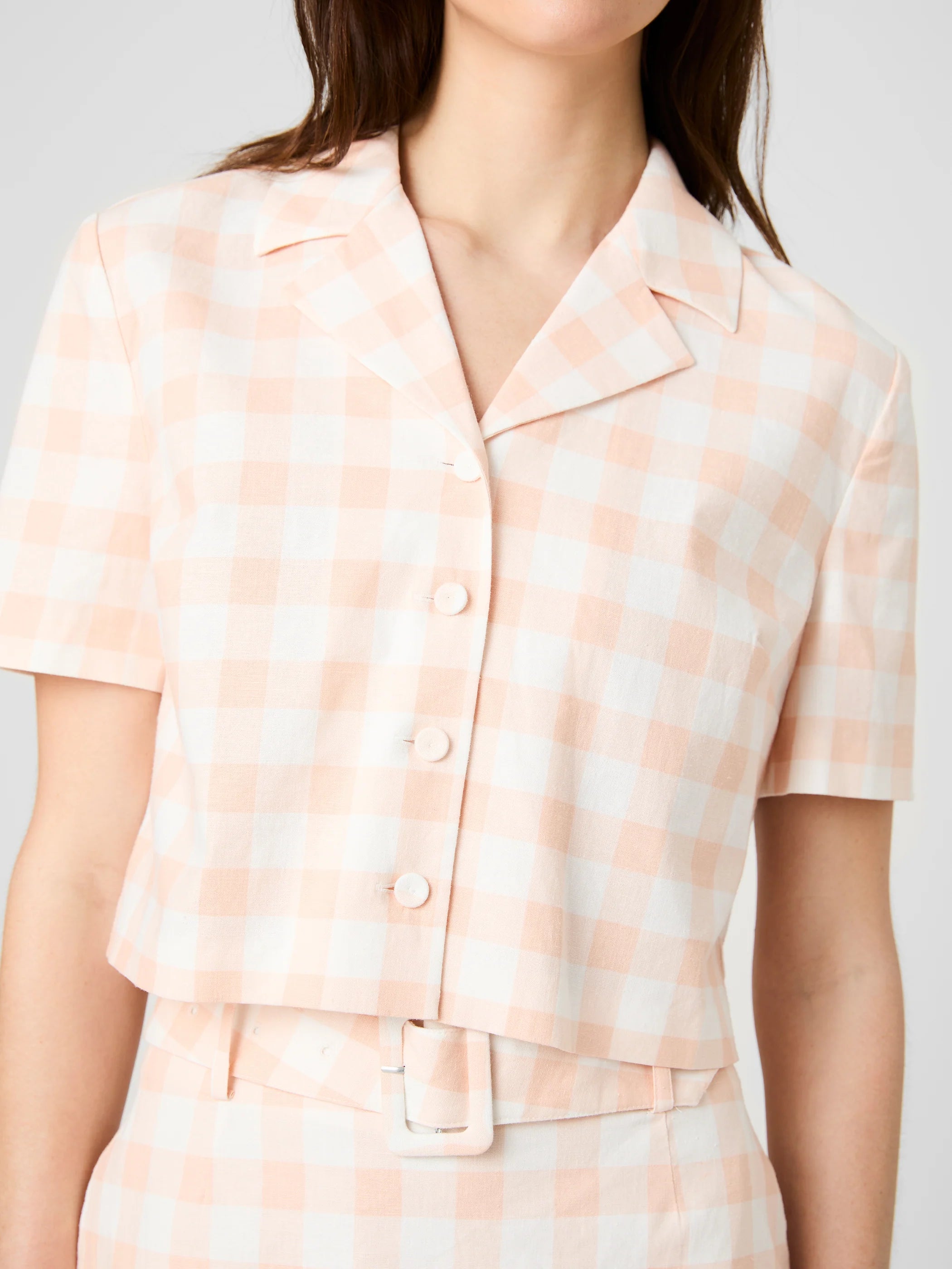 French Connection Aspen Linen Crop Shirt
