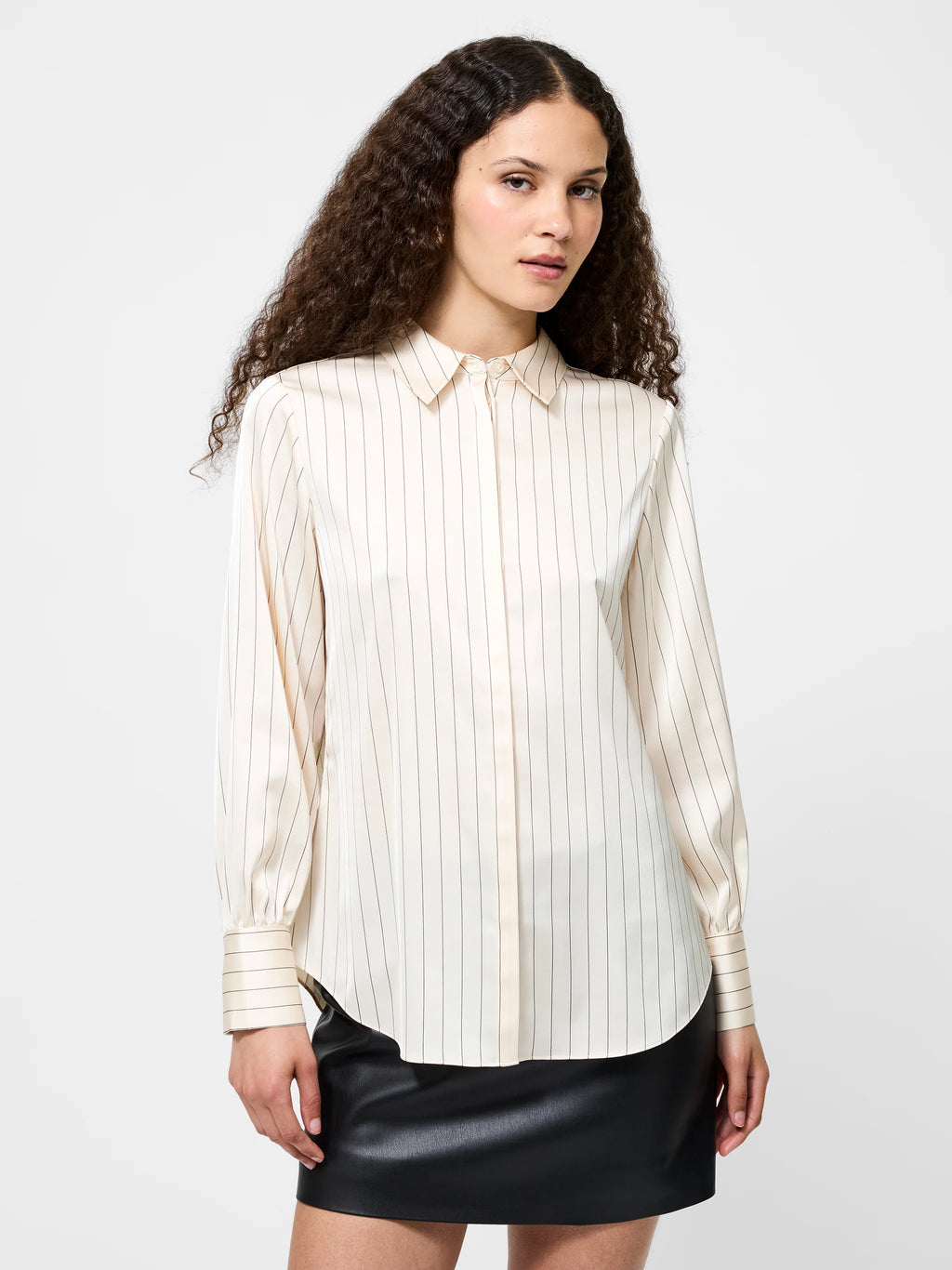 French Connection Satin Pinstripe Blouse