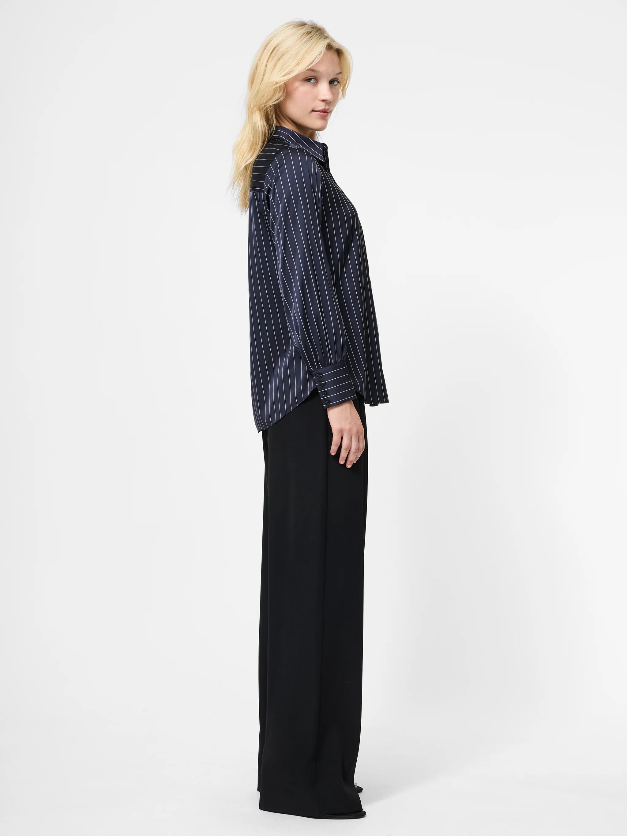 French Connection Satin Pinstripe Blouse