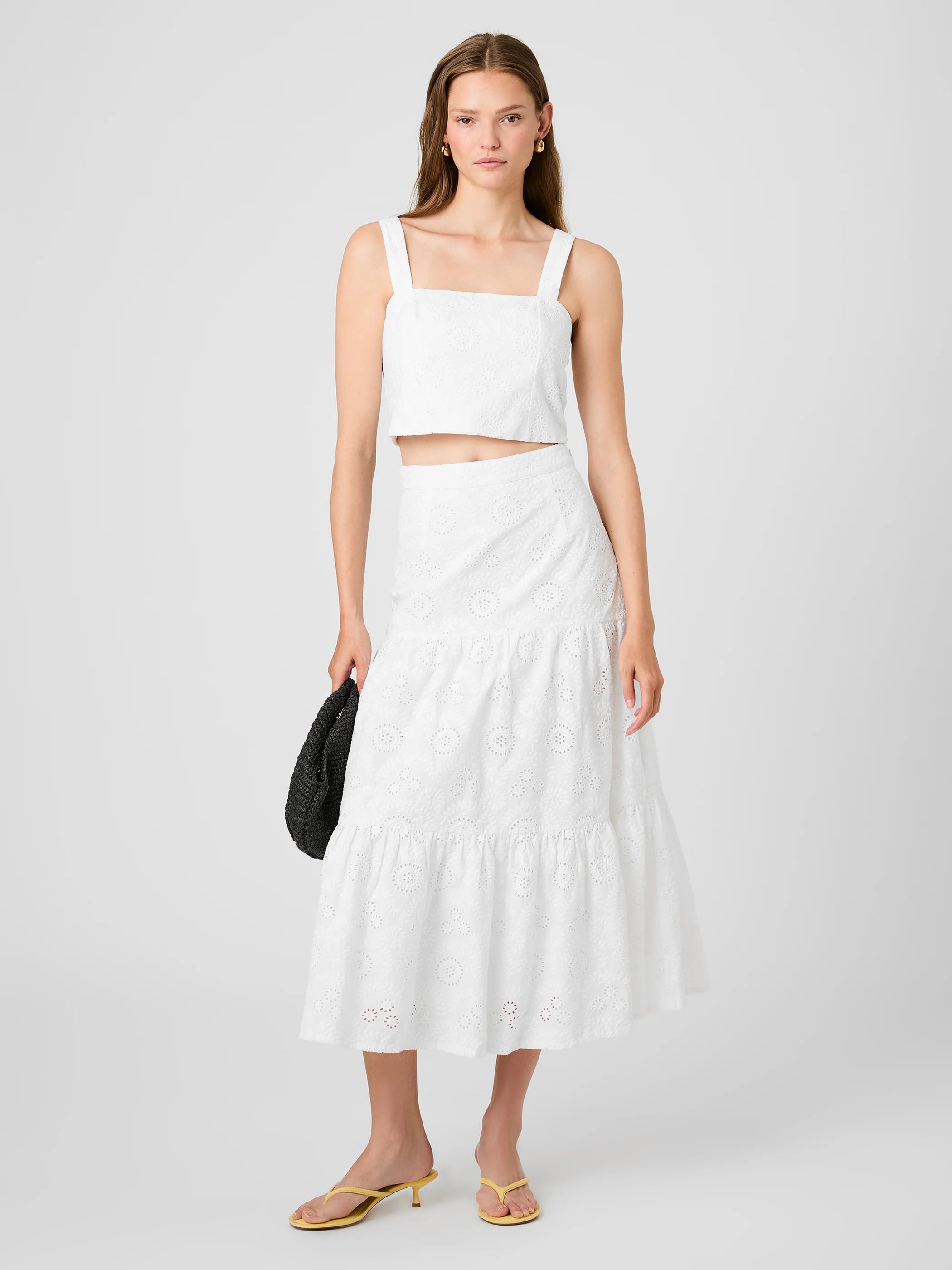 French Connection Svea Eyelet Tier Maxi Skirt