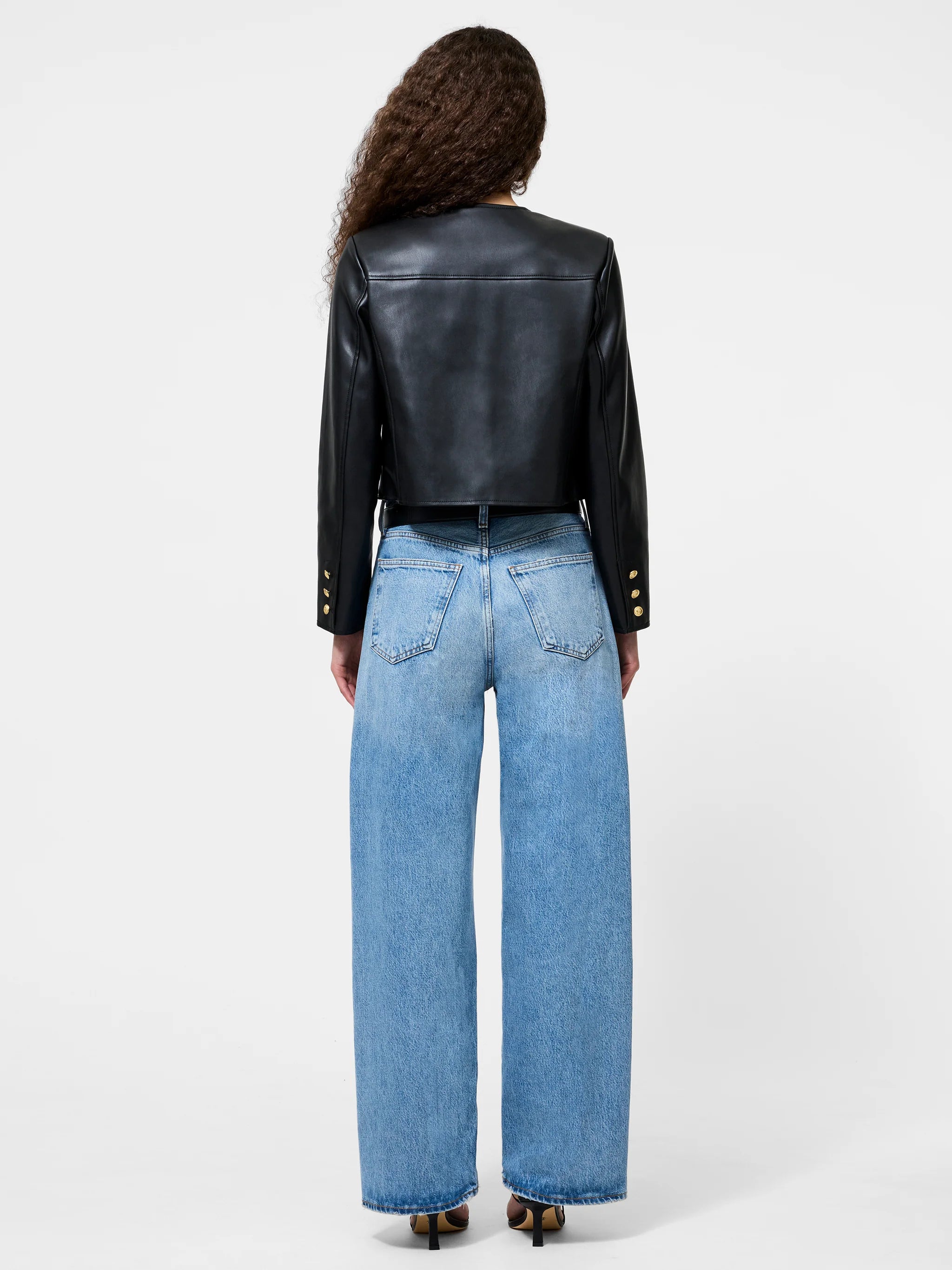 French Connection Dessa Faux Leather Cropped Jacket