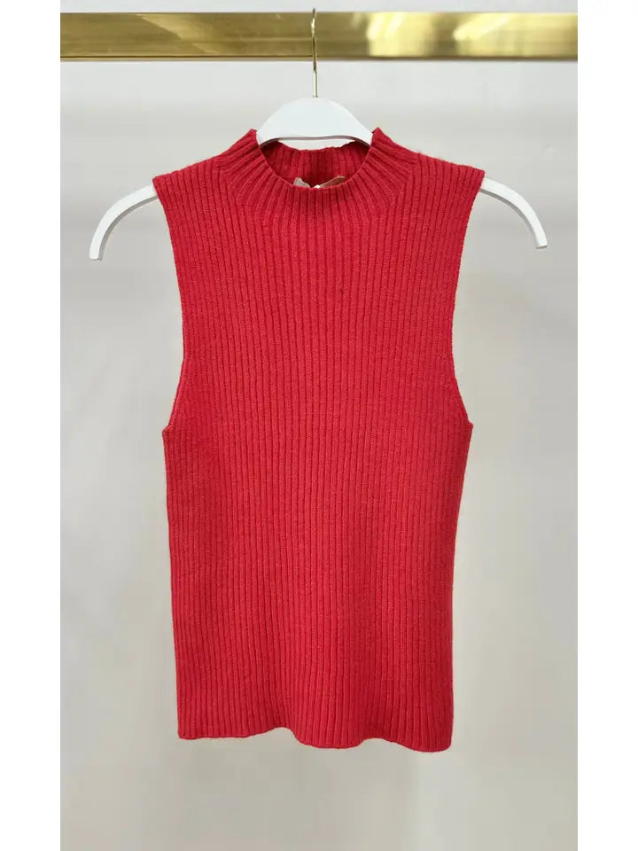 Milio Milano Ribbed Mock Neck Top