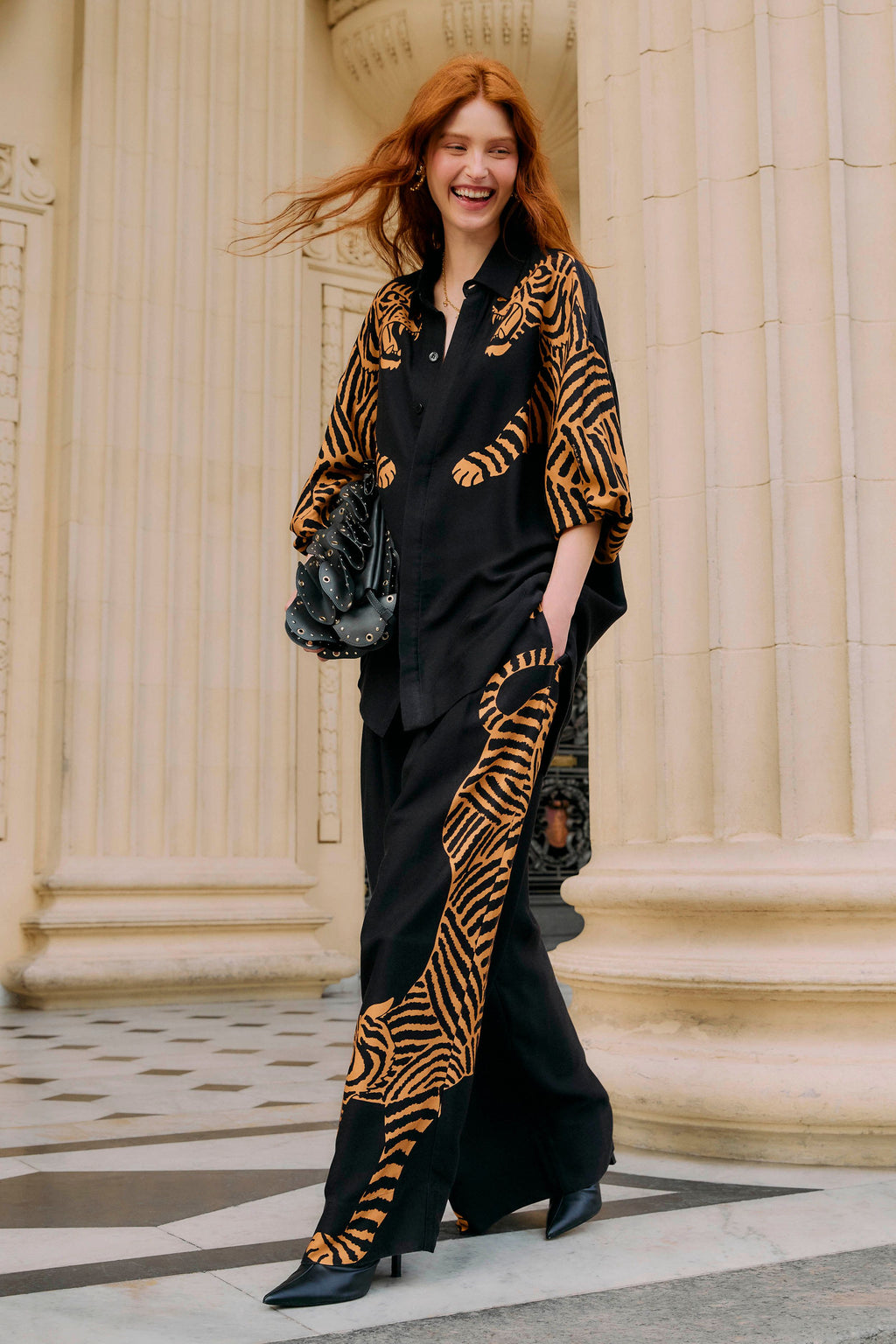 Farm Rio Black Tiger Pants