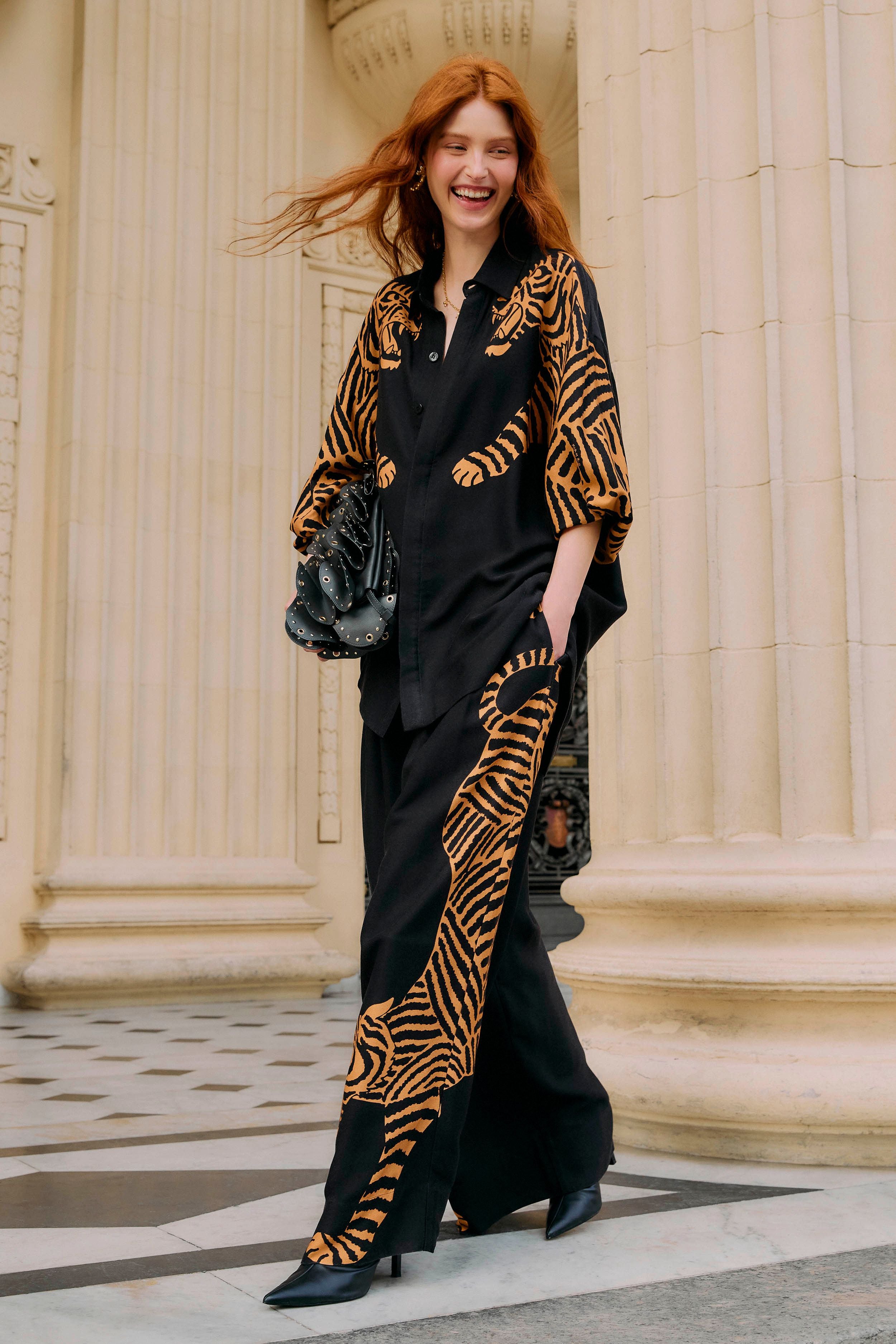 Farm Rio Black Tiger Pants